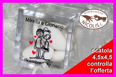 € 2.50 scatola porta confetti 4.5x4.5x4.5